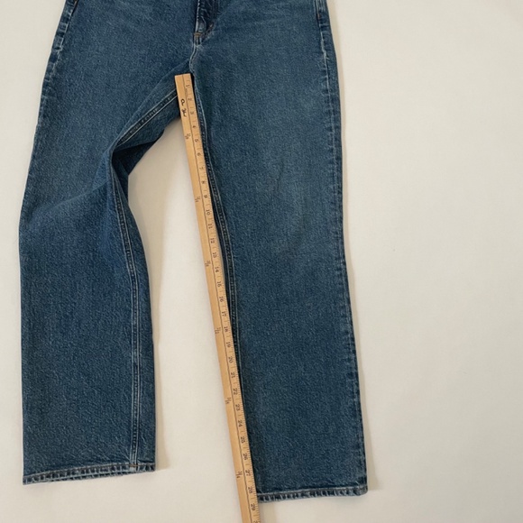 Agolde High Rise Straight Leg Stovepipe Jeans, Dark Blue Denim, Women's 29 - Picture 11 of 14
